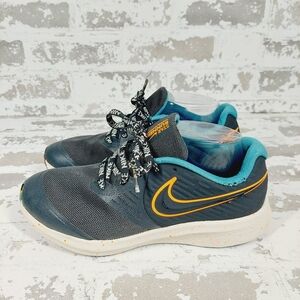 Nike Star Runner 2 Black Orange Blue Lace Up Comfort Athletic Sneakers M746